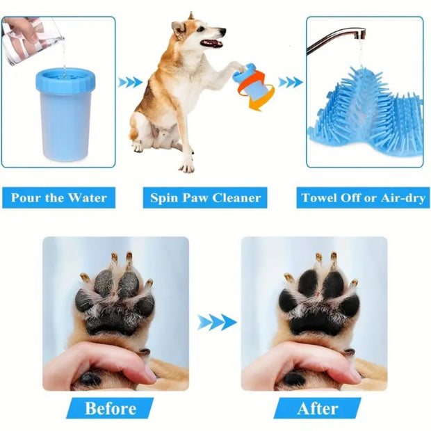 Efficient Portable Dog Paw Cleaner & Mud Scrubber Cup - Quick Mud Removal, Hygienic Pet Foot Washer for Dogs & Cats, Durable Gro