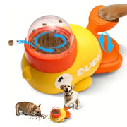 Yellow Duck-Shaped Interactive Cat Treat Dispenser Durable Plastic Training Pet Toy Puzzle Slow Feeder Dog Entertainment Toys