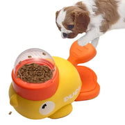 Yellow Duck-Shaped Interactive Cat Treat Dispenser Durable Plastic Training Pet Toy Puzzle Slow Feeder Dog Entertainment Toys