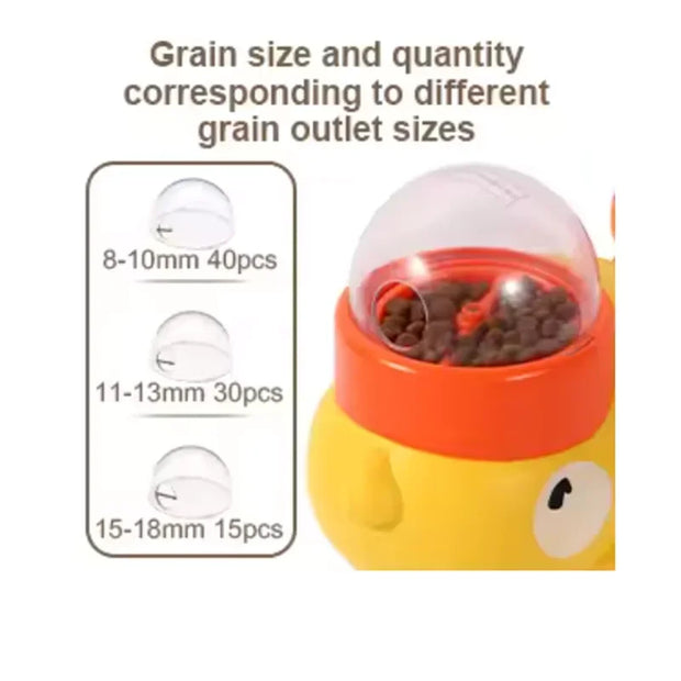 Yellow Duck-Shaped Interactive Cat Treat Dispenser Durable Plastic Training Pet Toy Puzzle Slow Feeder Dog Entertainment Toys