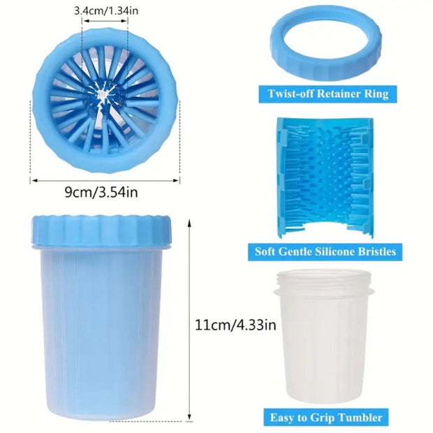 Efficient Portable Dog Paw Cleaner & Mud Scrubber Cup - Quick Mud Removal, Hygienic Pet Foot Washer for Dogs & Cats, Durable Gro