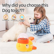 Yellow Duck-Shaped Interactive Cat Treat Dispenser Durable Plastic Training Pet Toy Puzzle Slow Feeder Dog Entertainment Toys
