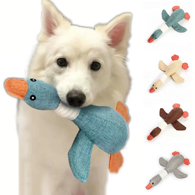 PAWSHIELD NATURAL™ Indestructible Squeaky Goose — Built for Aggressive Chewers