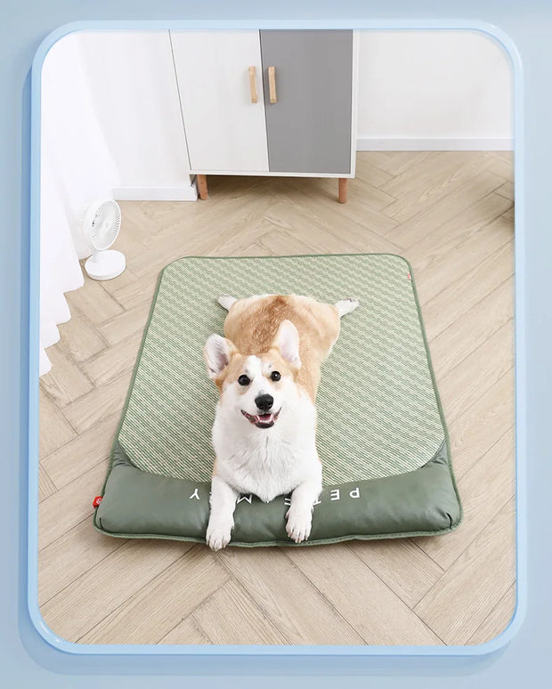PAWSHIELD NATURAL™ Summer Cooling Pet Mat — Breathable Comfort for Dogs & Cats