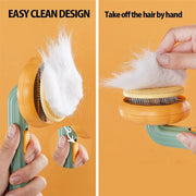 PAWSHIELD NATURAL™ Self-Cleaning Slicker Brush — Quick & Gentle Fur Removal