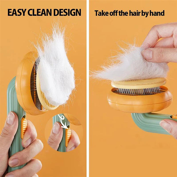 PAWSHIELD NATURAL™ Self-Cleaning Slicker Brush — Quick & Gentle Fur Removal