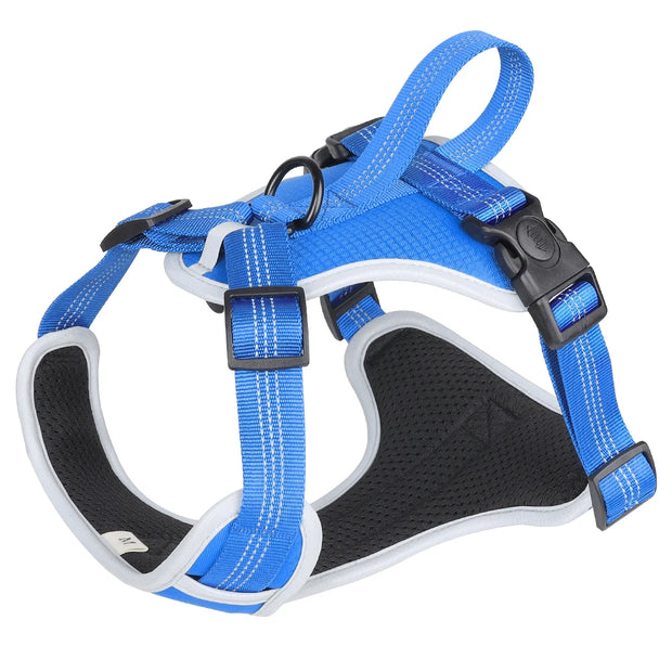 PAWSHIELD NATURAL™ Reflective Mesh Dog Harness & Leash Set — Breathable Comfort & Secure Control