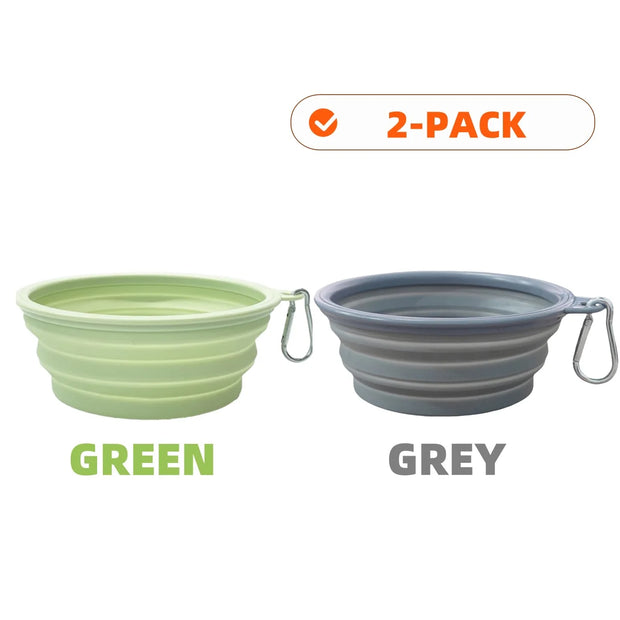 PAWSHIELD NATURAL™ Collapsible Travel Pet Bowls (2pcs) — Eat & Drink Anywhere