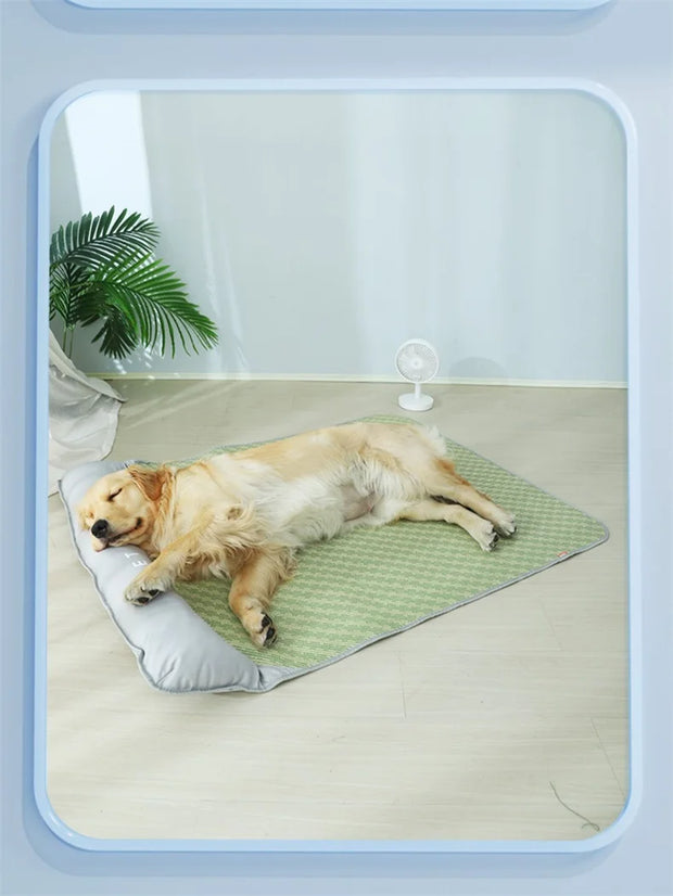 PAWSHIELD NATURAL™ Summer Cooling Pet Mat — Breathable Comfort for Dogs & Cats
