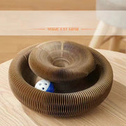 Magic Organ Cat Scratch Board Cat Toy With Bell Ball Round Corrugated Scratching Post Toys for Cats Grinding Claw Cat Scratcher