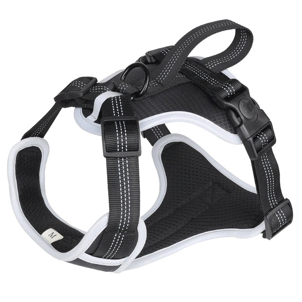 PAWSHIELD NATURAL™ Reflective Mesh Dog Harness & Leash Set — Breathable Comfort & Secure Control
