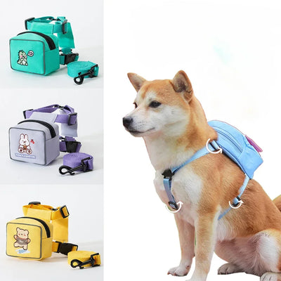 PAWSHIELD NATURAL™ Dog Harness & Backpack Set — Walk, Carry & Explore