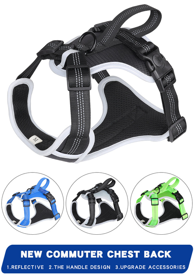 PAWSHIELD NATURAL™ Reflective Mesh Dog Harness & Leash Set — Breathable Comfort & Secure Control