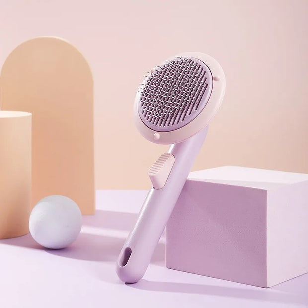 PAWSHIELD NATURAL™ Self-Cleaning Slicker Brush — Quick & Gentle Fur Removal