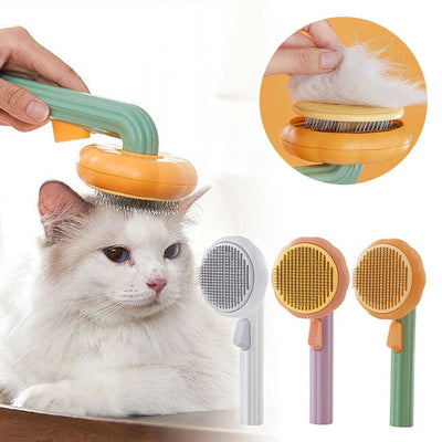 PAWSHIELD NATURAL™ Self-Cleaning Slicker Brush — Quick & Gentle Fur Removal