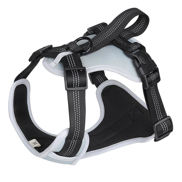 PAWSHIELD NATURAL™ Reflective Mesh Dog Harness & Leash Set — Breathable Comfort & Secure Control