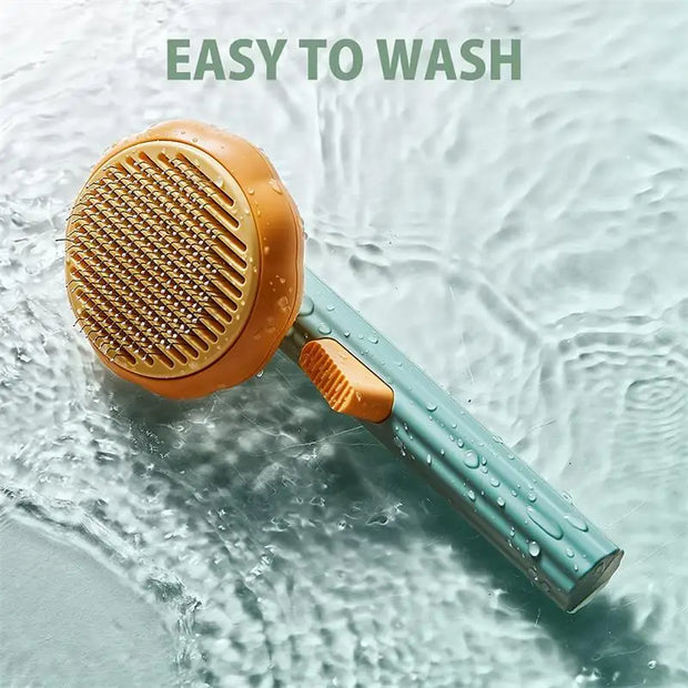 PAWSHIELD NATURAL™ Self-Cleaning Slicker Brush — Quick & Gentle Fur Removal