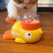 Yellow Duck-Shaped Interactive Cat Treat Dispenser Durable Plastic Training Pet Toy Puzzle Slow Feeder Dog Entertainment Toys