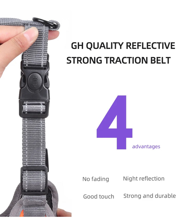 PAWSHIELD NATURAL™ Reflective Oxford Dog Harness — Rainproof Comfort &amp; Secure Control