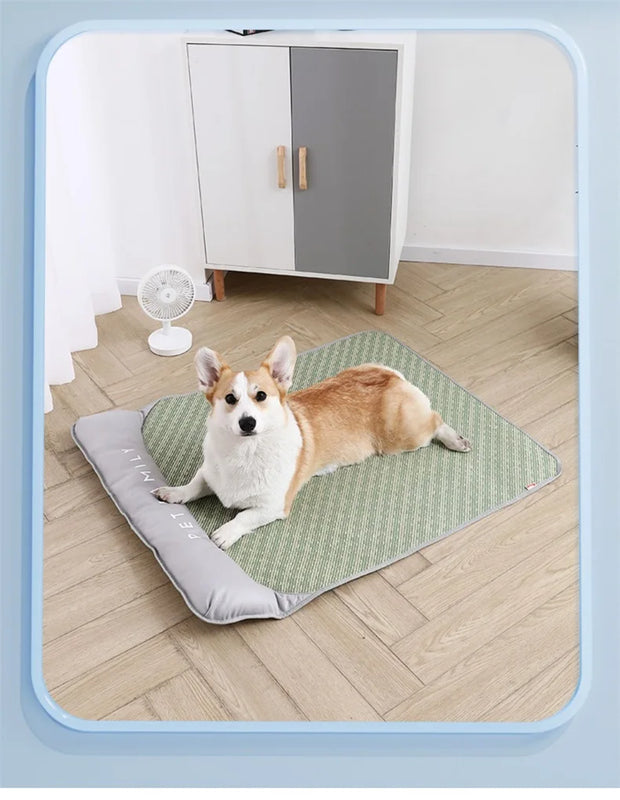 PAWSHIELD NATURAL™ Summer Cooling Pet Mat — Breathable Comfort for Dogs & Cats