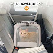Cat trolley for 2 cats – Cat transport box large with wheels for 2 animals – Transport bag with wheels & safety belts for travel