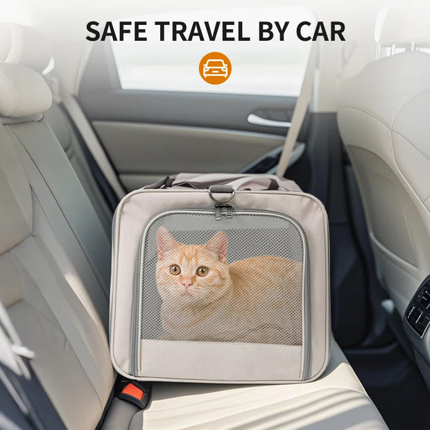 Cat trolley for 2 cats – Cat transport box large with wheels for 2 animals – Transport bag with wheels & safety belts for travel