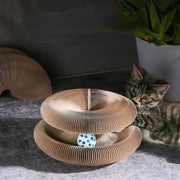 Magic Organ Cat Scratch Board Cat Toy With Bell Ball Round Corrugated Scratching Post Toys for Cats Grinding Claw Cat Scratcher