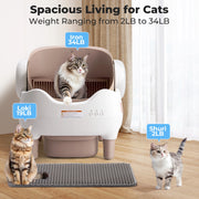 Self Cleaning Litter Box, Automatic Cat Litter Box with APP Control, Odor-Free  Large Waste Bin, Open-Top for Multi Cats
