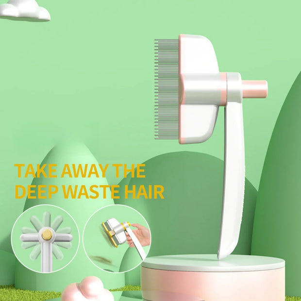 PAWSHIELD NATURAL™ Rotating Grooming Comb — Effortless Grooming, Zero Fuss