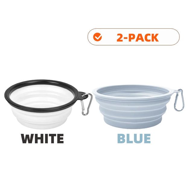PAWSHIELD NATURAL™ Collapsible Travel Pet Bowls (2pcs) — Eat & Drink Anywhere