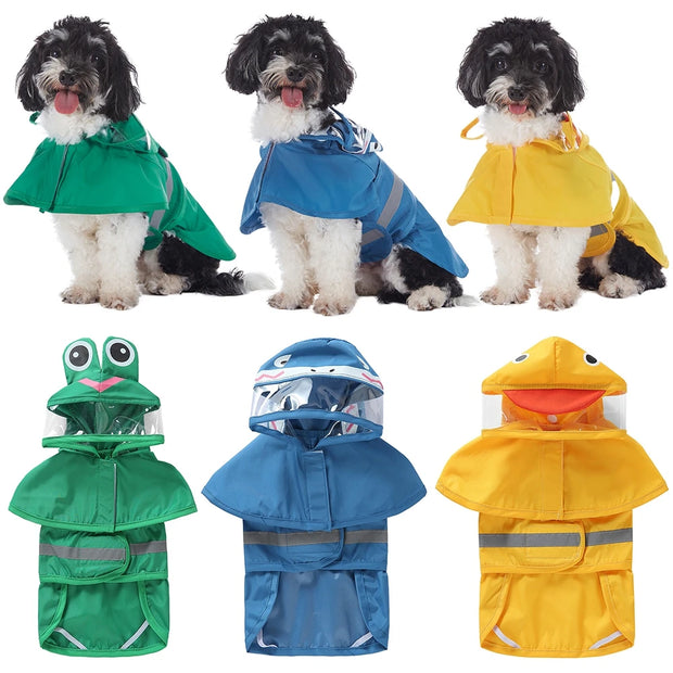 PAWSHIELD NATURAL™ Reflective Hooded Raincoat — Waterproof Style for Big Dogs