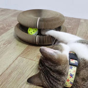 Magic Organ Cat Scratch Board Cat Toy With Bell Ball Round Corrugated Scratching Post Toys for Cats Grinding Claw Cat Scratcher