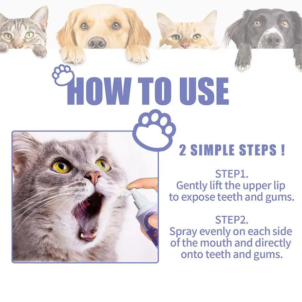 PAWSHIELD NATURAL™ Pet Oral Cleanse Spray — Fresh Breath & Dental Care Made Easy