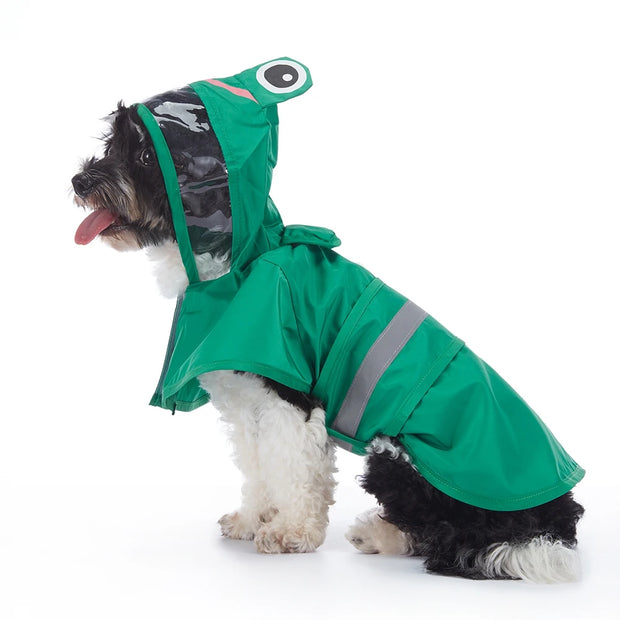 PAWSHIELD NATURAL™ Reflective Hooded Raincoat — Waterproof Style for Big Dogs