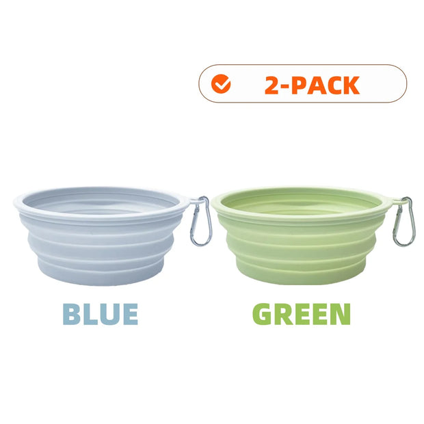 PAWSHIELD NATURAL™ Collapsible Travel Pet Bowls (2pcs) — Eat & Drink Anywhere