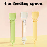 Cat Food Strip Squeezer Spoon Long Handle Cat Strip Feeder Meat Mud Cat Stripe Squeezer For Pet Cat's Food Supplies