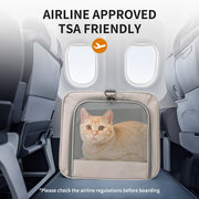 Cat trolley for 2 cats – Cat transport box large with wheels for 2 animals – Transport bag with wheels & safety belts for travel