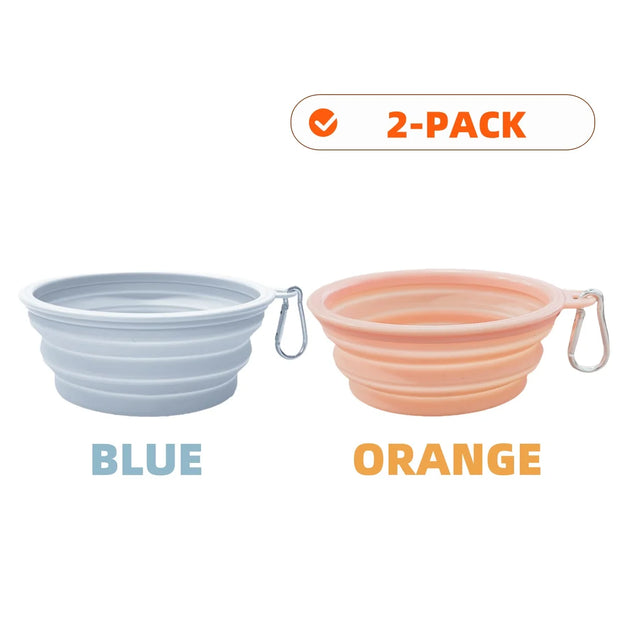 PAWSHIELD NATURAL™ Collapsible Travel Pet Bowls (2pcs) — Eat & Drink Anywhere
