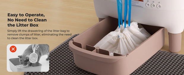 Self Cleaning Litter Box, Automatic Cat Litter Box with APP Control, Odor-Free  Large Waste Bin, Open-Top for Multi Cats
