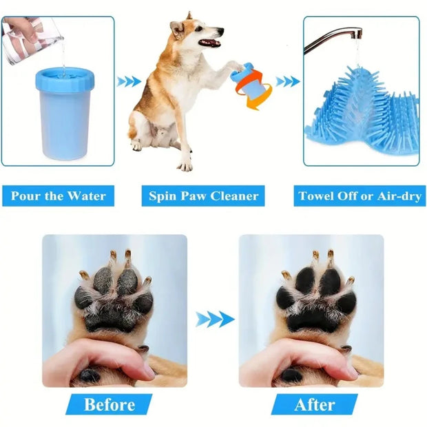 Efficient Portable Dog Paw Cleaner & Mud Scrubber Cup - Quick Mud Removal, Hygienic Pet Foot Washer for Dogs & Cats, Durable Gro
