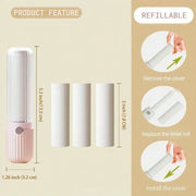 1Pc Portable Lint Roller Strong Sticky Refillable Lint Roller Lint Roller Replacement Head Suitable For Clothes Bedding Pet Hair