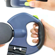 3in1 Double Head Automatic retractable Dog leash Flashlight Poop Bag Dispenser Reflective Pet Cat Extendable Puppy Traction Rope