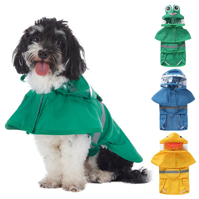 PAWSHIELD NATURAL™ Reflective Hooded Raincoat — Waterproof Style for Big Dogs