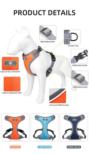 PAWSHIELD NATURAL™ Reflective Oxford Dog Harness — Rainproof Comfort &amp; Secure Control