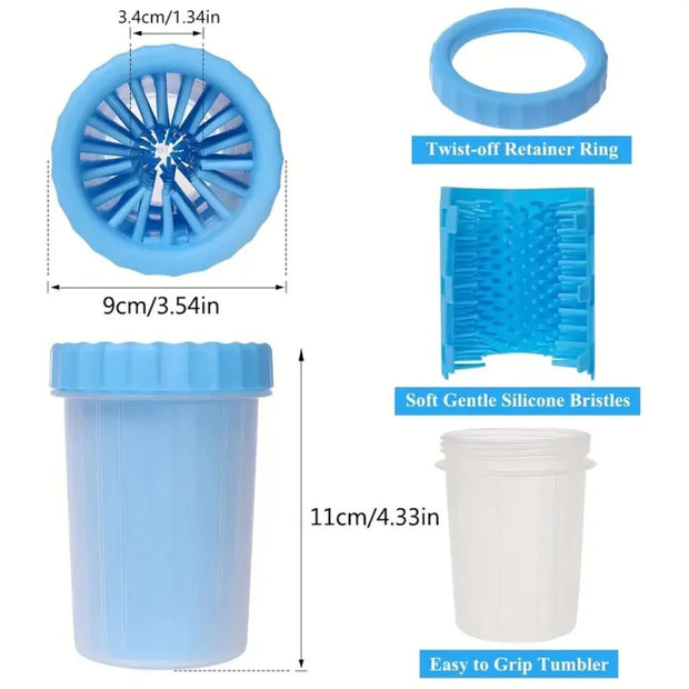 Efficient Portable Dog Paw Cleaner & Mud Scrubber Cup - Quick Mud Removal, Hygienic Pet Foot Washer for Dogs & Cats, Durable Gro