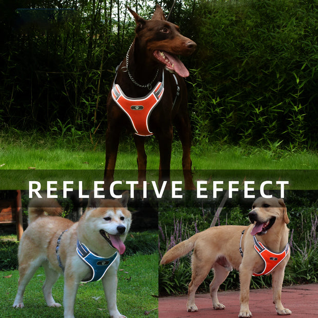 PAWSHIELD NATURAL™ Reflective Oxford Dog Harness — Rainproof Comfort &amp; Secure Control