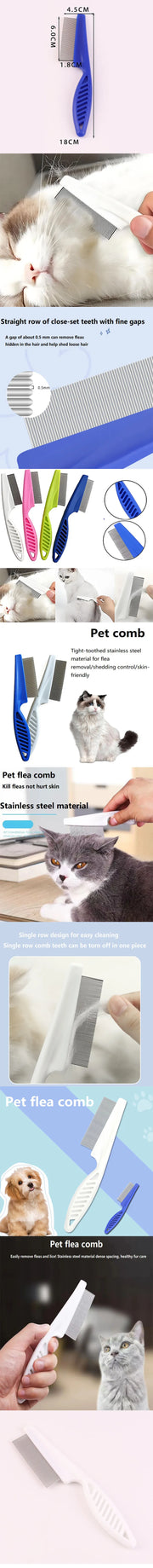 PAWSHIELD NATURAL™ Stainless Steel Flea Comb — Gentle Grooming, Powerful Results